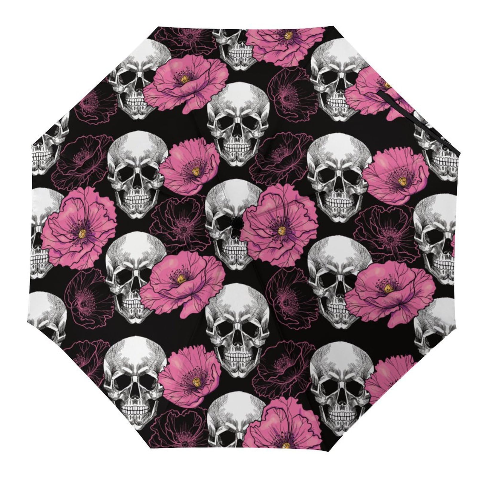 Amazon.co.jp: 折りたたみ傘 ドクロ柄 髑髅柄 骸骨柄 頭蓋骨柄 三